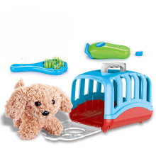 Children Pretend Play Pet Set Plush Dog House Toys Set For Kids
